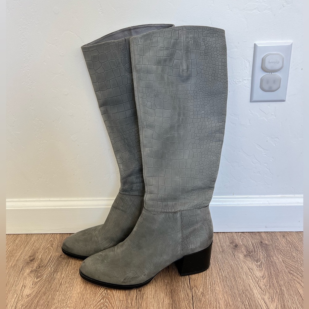 Sam Edelman gray snake boots